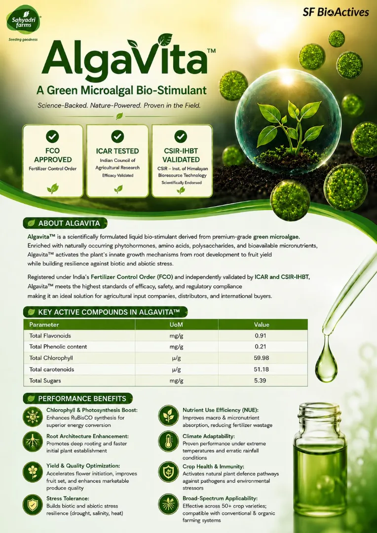AlgaVita microalgal biostimulant product leaflet